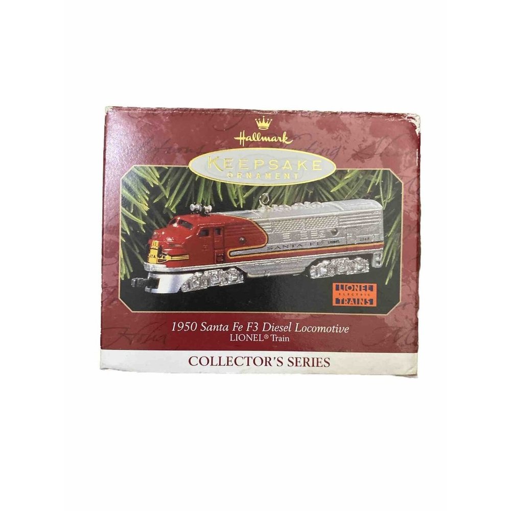 1997 Hallmark Keepsake Ornament 1950 Santa Fe F3 Diesel Locomotive Lionel Train
